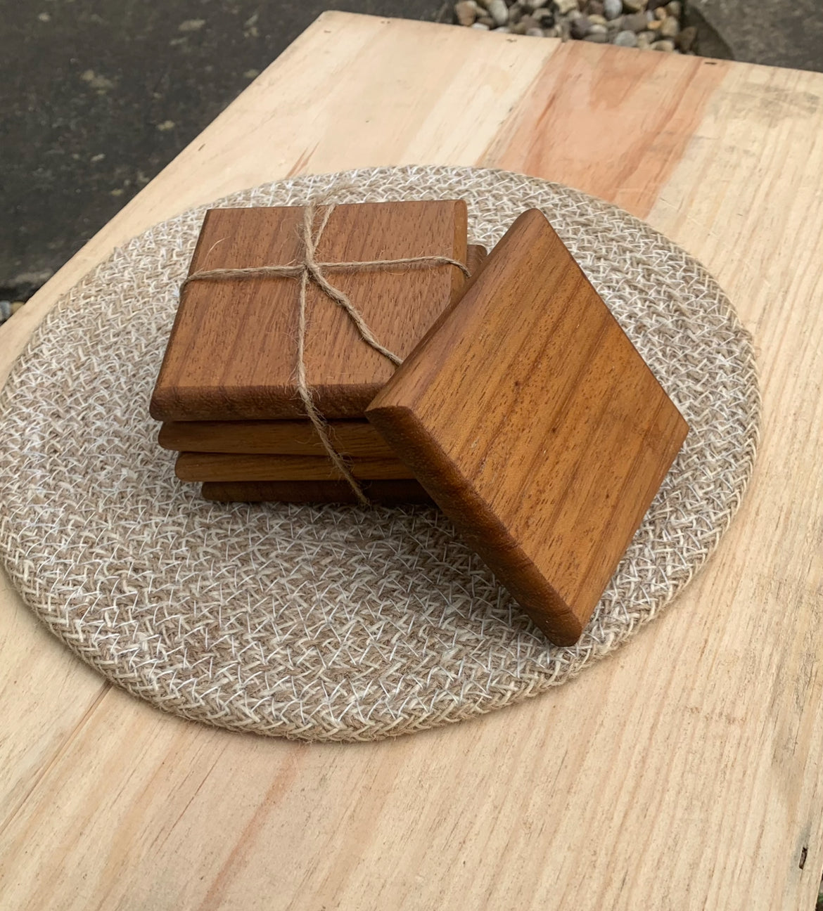 Teak Coaster set
